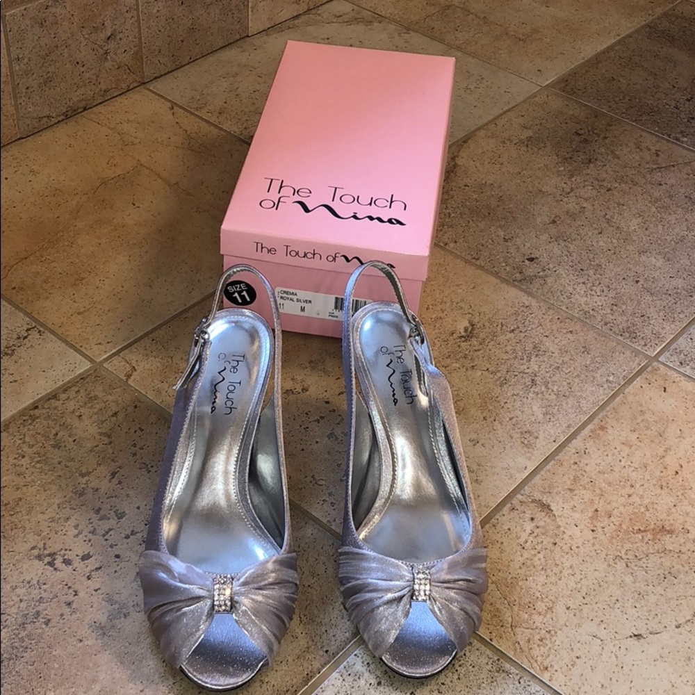 Silver 3 inch heels